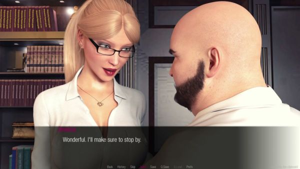 Blonde Jessica O'Neil navigates a tense interview in 3D animated softcore storytelling - Usa on breastful.com