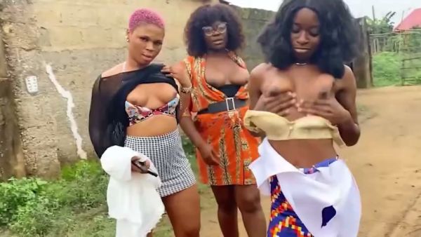 Black women share intimate moments in jungle and bedroom with male partner joining on breastful.com