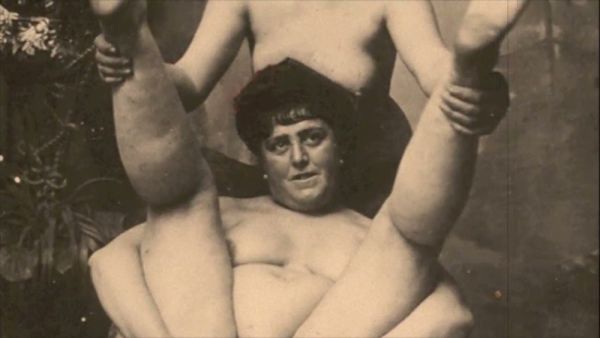 Emmy Clark embodies vintage erotic art with natural body hair in timeless sepia tones on breastful.com