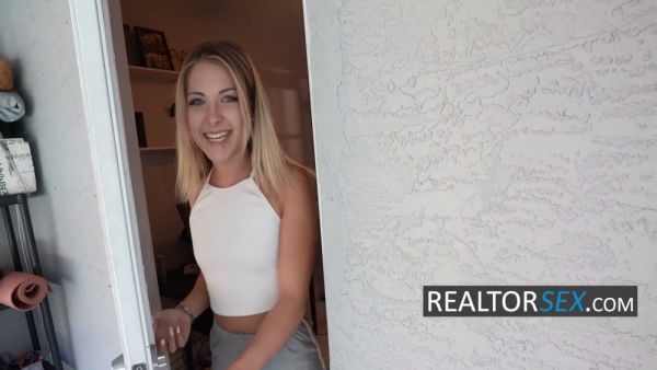 Petite blonde invites the camera into her private apartment with a pole on breastful.com