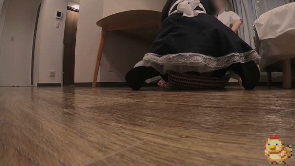 Asian catgirl maid in black thigh-highs serves rice then sucks her client - China - Japan on breastful.com