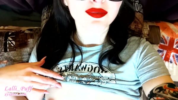 Tattooed solo girl gushes with big dildo and vibrator in homemade session on breastful.com