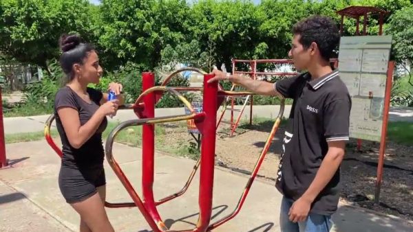 Young couple sparks passion at the playground before moving to bed - India on breastful.com