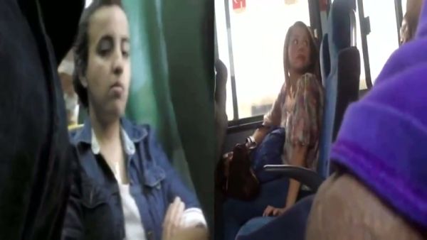 Hidden camera captures public bulges and accidental flashes in stores and on a bus on breastful.com