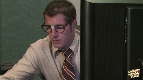 Blonde secretary demands sex the moment she enters the office on breastful.com
