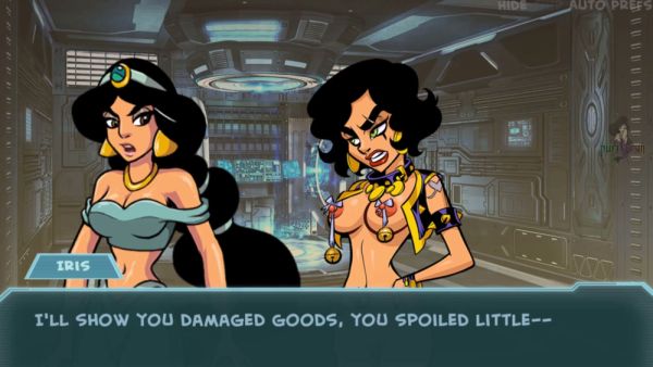 Iris joins the crew in a futuristic anime world of glowing tech and bold characters on breastful.com