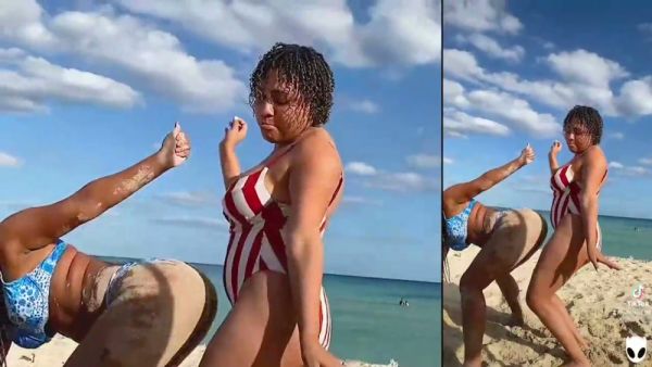 Brazilian beach lovers move to a neon-lit hotel for scissoring and passionate trio play - Brazil on breastful.com