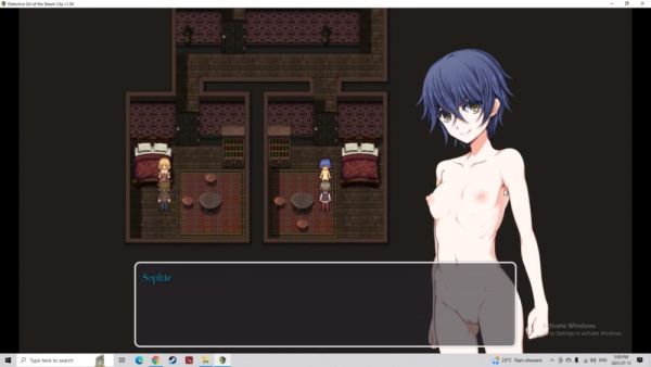 Blue-haired detective girl lost in steam city submits to desire on breastful.com