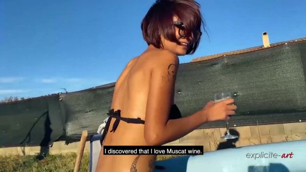 Tattooed French girl rides and swallows in rough POV session - France on breastful.com