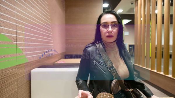 Russian brunette caught in a public bathroom humiliation session - Russia on breastful.com