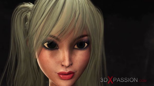 Animated schoolgirl seduced by a smoking muscle interrogator in a dark room on breastful.com