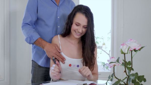 Petite stepdaughter Dani Diaz submits to her stepdad in a forbidden home encounter on breastful.com