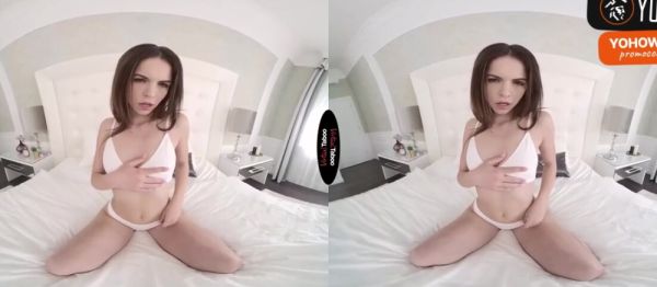 Busty dark-haired teenager eighteen jerks solo on breastful.com