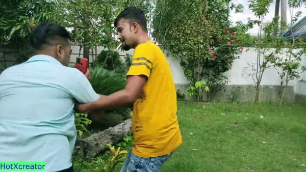 Dark-haired Indian wife's steamy garden affair ends in creampie - India on breastful.com