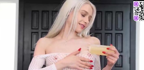 Busty blonde teenager eighteen gets her vulva lubricated up on breastful.com