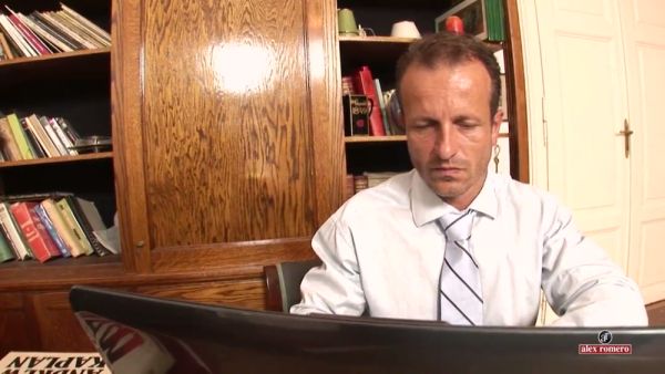 Office seduction begins with a kiss and ends with her on her knees on breastful.com