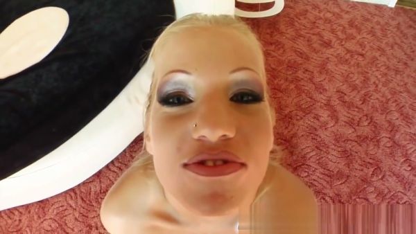 Blonde with tattoo takes on two men in rooftop threesome ending in double cumshot on breastful.com
