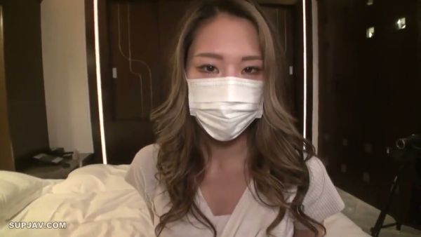 Japanese beauty in a face mask teases in silver heels before deep oral and passionate sex - Japan on breastful.com