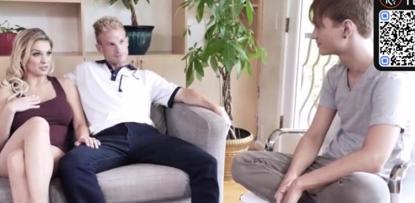 Busty light-haired mummy gives her stepson a blowjob on breastful.com