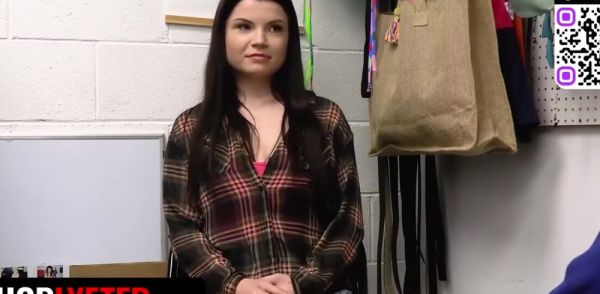 Busty office staff members stance together on breastful.com