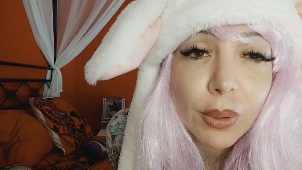 Submissive in bunny hat pleads for lessons in domination and worship on breastful.com