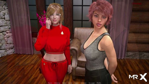 Two red-haired women share a passionate kiss on the living room rug on breastful.com