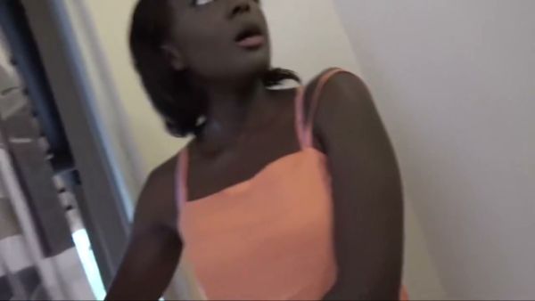 Ebony beauty faces off in interracial casting session with cumshot finale on breastful.com
