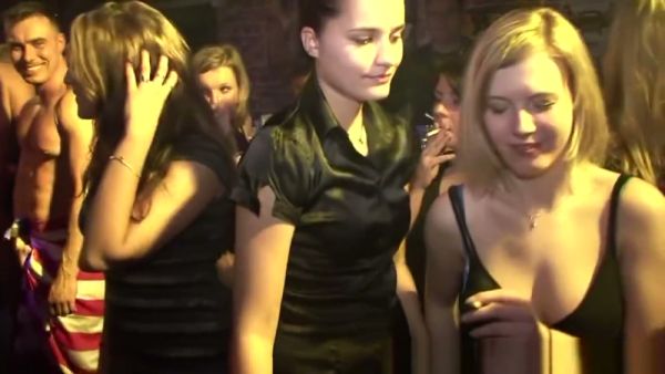 Young crowd in a nightclub spills into wild group sex against the walls on breastful.com