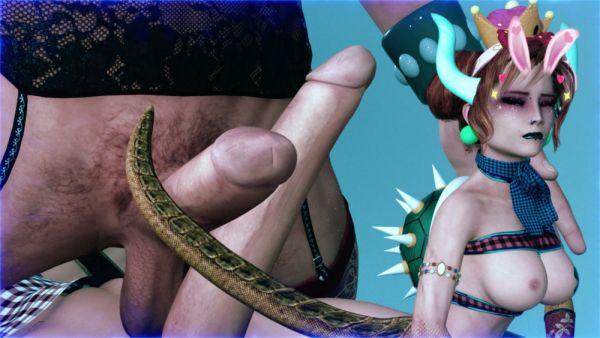 Petite anime girl with horns rides naked man in 3D fantasy scene on breastful.com