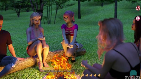 Blonde plays with dildo during truth or dare game under sunset on breastful.com