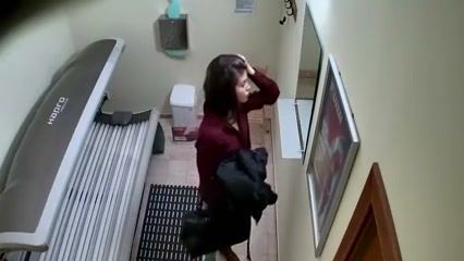 MILF caught masturbating in a tanning bed on hidden camera on breastful.com