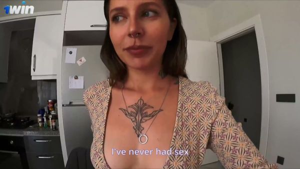 Tattooed couple ignites passion in a modern apartment on breastful.com