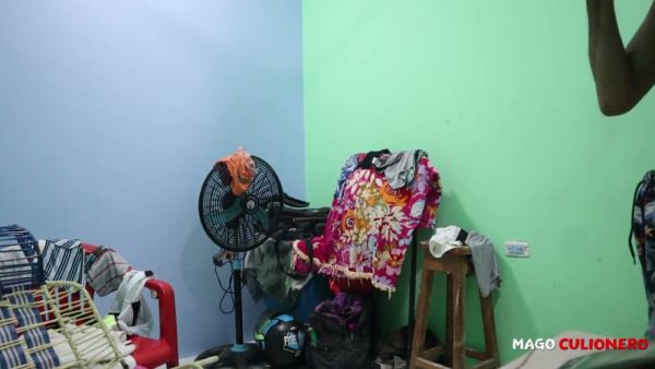 Young Asian man strokes his hard cock in a messy room until he cums on breastful.com